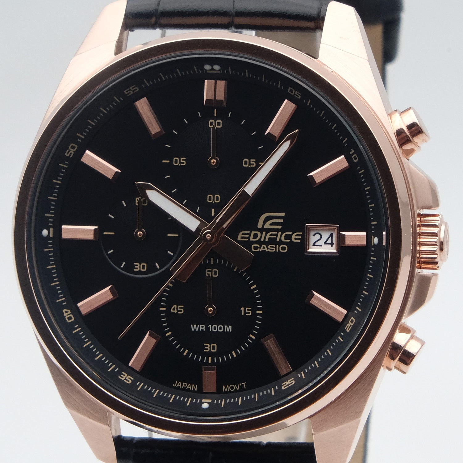 EFV-610ECL-1A Reloj Edifice de hombre pulsera de cuero 49 mm - Cuero Negro