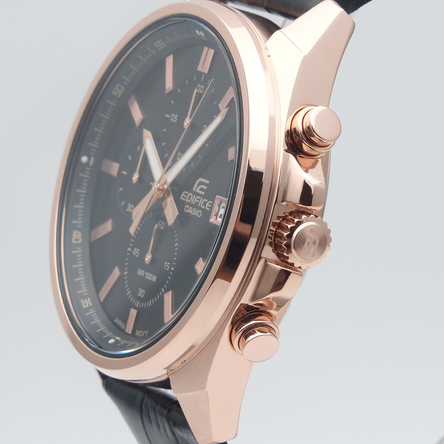 EFV-610ECL-1A Reloj Edifice de hombre pulsera de cuero 49 mm - Cuero Negro