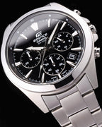 630D Reloj Edifice Hombre Correa Acero Esfera Negra - Vista lateral