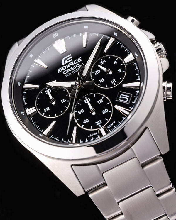 630D Reloj Edifice Hombre Correa Acero Esfera Negra - Vista lateral