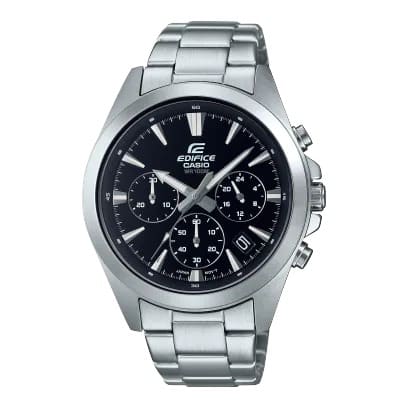 630D Reloj Edifice Hombre Correa Acero Esfera Negra - Reloj original en Guatemala
