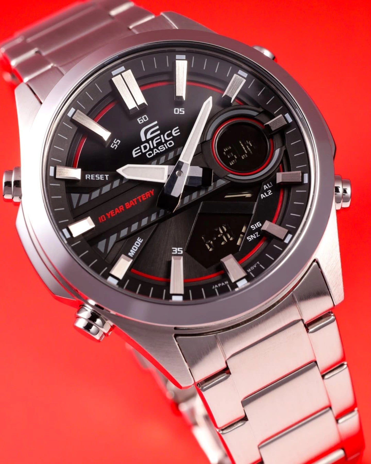 EFV-C120D-1A4 Reloj Edifice de hombre pulsera de metal 10 años de batería