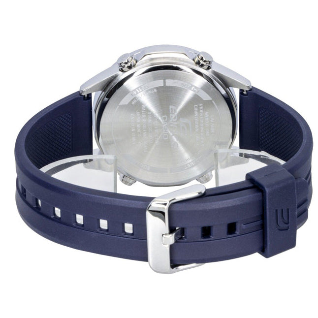 C120P Reloj Edifice Hombre Correa Caucho Azul Marino - Vista lateral