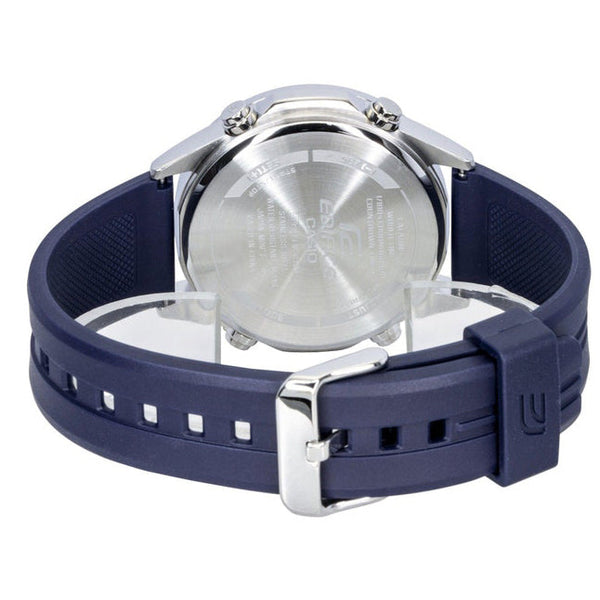 C120P Reloj Edifice Hombre Correa Caucho Azul Marino - Vista lateral