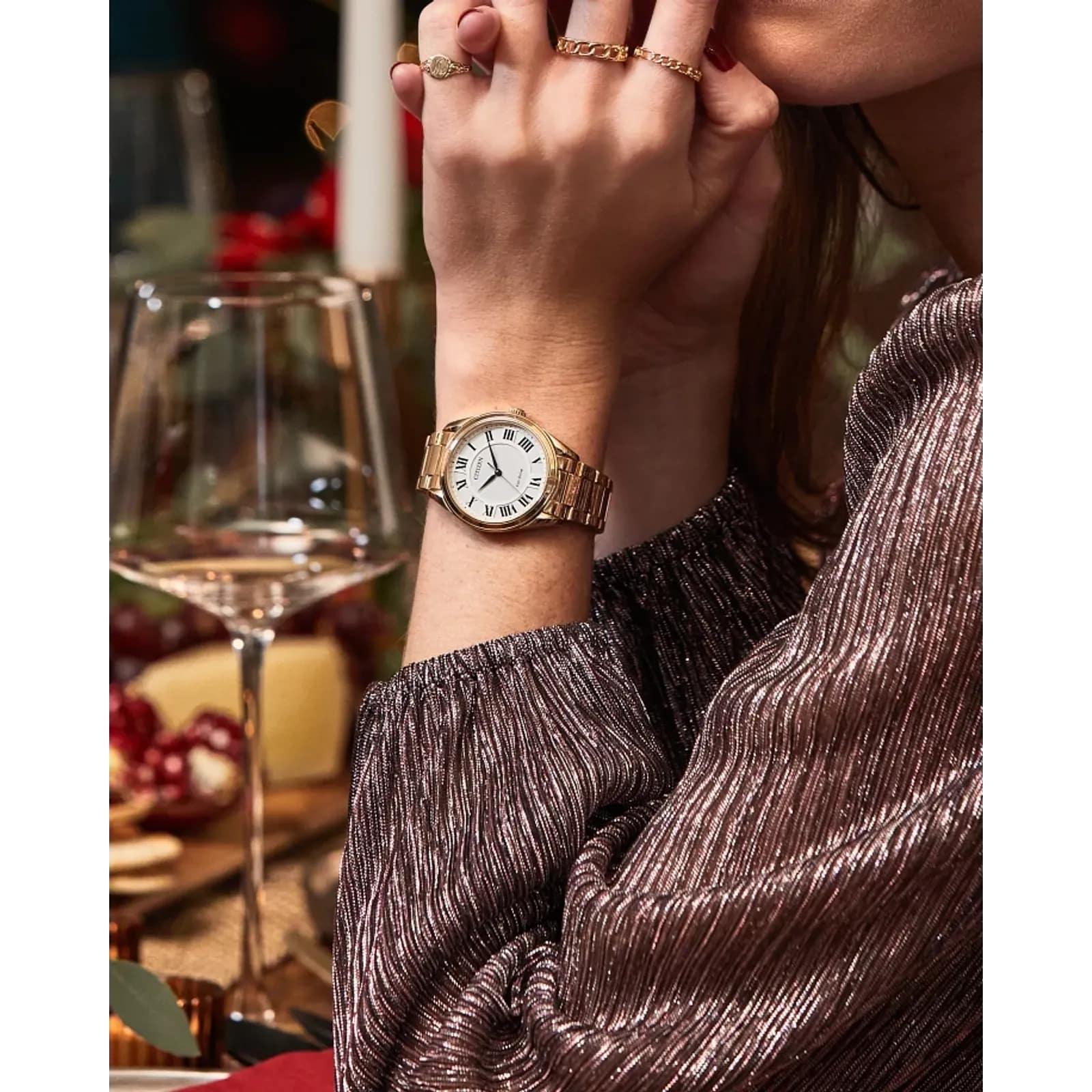 55A Citizen Arezzo Eco-drive reloj para dama pulsera de acero inoxidable - Vista 5