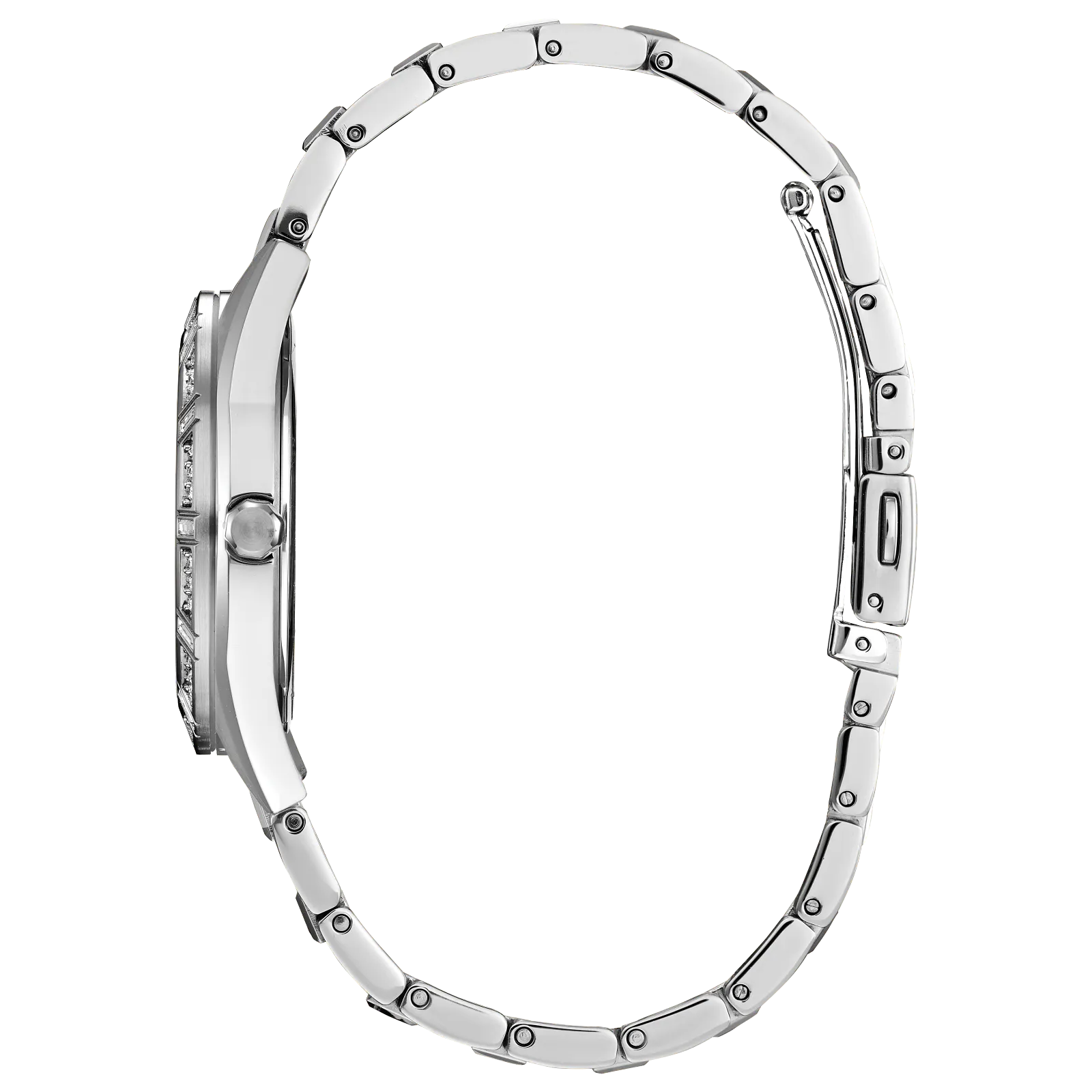 57L Reloj Citizen Silhouette Crystal Eco-drive de dama pulsera de metal 34 mm - Vista lateral