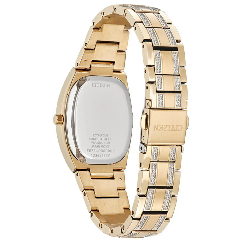 50A Reloj Citizen Crystal de dama pulsera de metal Eco-Drive - Detalle de esfera