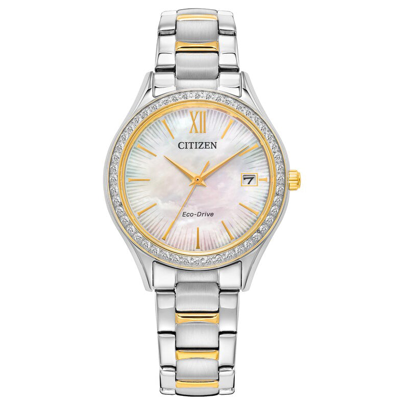 56D Reloj Citizen Crystal Mujer Acero Bicolor Nácar - Reloj original en Guatemala