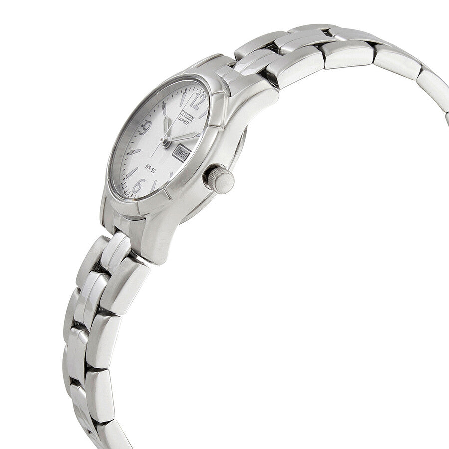 57A Reloj Citizen Quartz Elegance Mujer Acero Inoxidable Plateado - Detalle de esfera