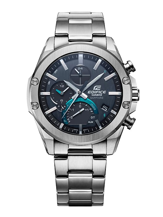 1000D Reloj Edifice Hombre Correa de Acero Esfera Negra - Vista lateral