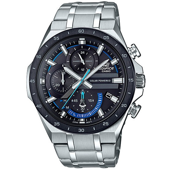 920DB Reloj Edifice Solar Hombre Acero Esfera Negra - Reloj original en Guatemala