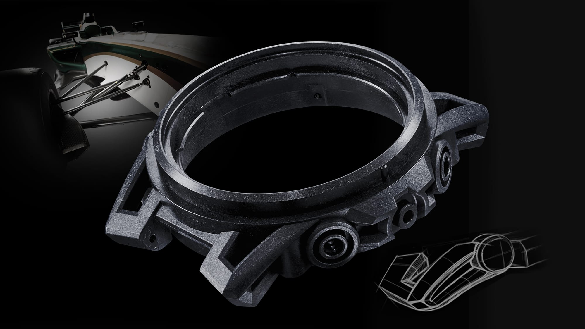 960D Reloj Edifice Hombre Correa Acero Esfera Negra - Vista trasera
