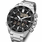 ERA-130D-1A Reloj Edifice de hombre correa de metal 10 años de batería - Acero Inoxidable Plateado
