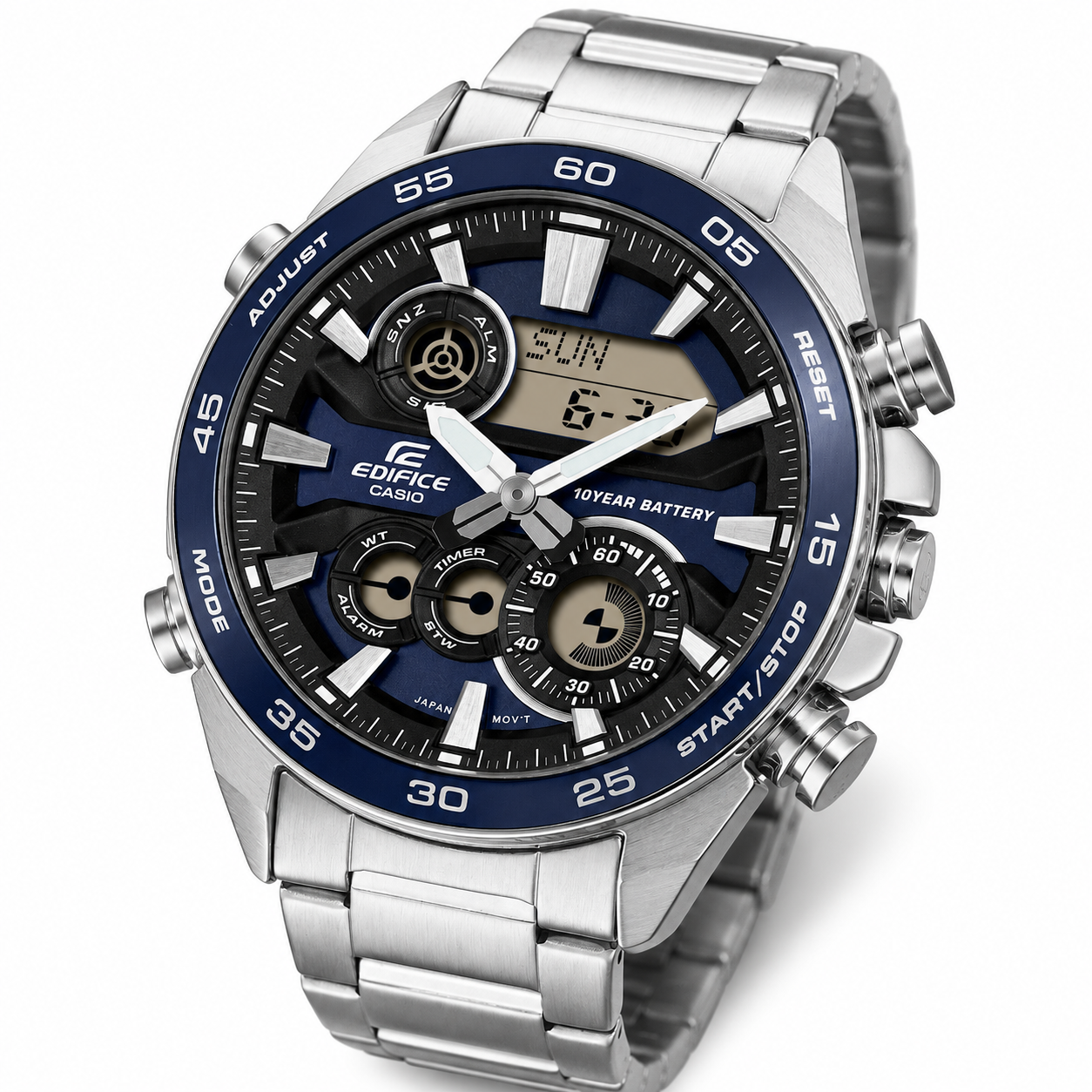 ERA-130D-2A Reloj Edifice de hombre correa de metal - Acero Inoxidable Plateado