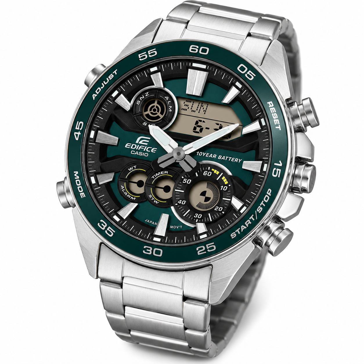 ERA-130D-3A Reloj Edifice de hombre correa de metal - Acero Inoxidable Plateado