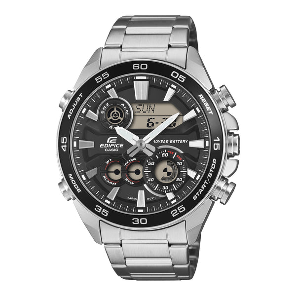ERA-130D-1A Reloj Edifice de hombre correa de metal 10 años de batería - Acero Inoxidable Plateado