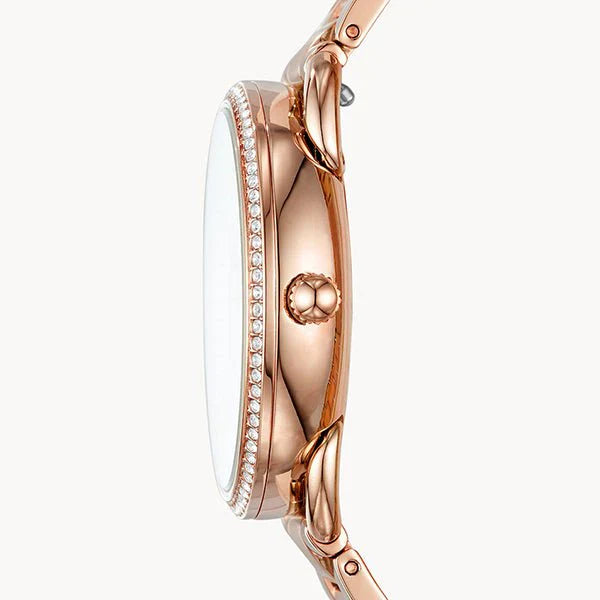 Reloj Fossil Tailor Mujer Correa Metal Oro Rosa - Vista trasera
