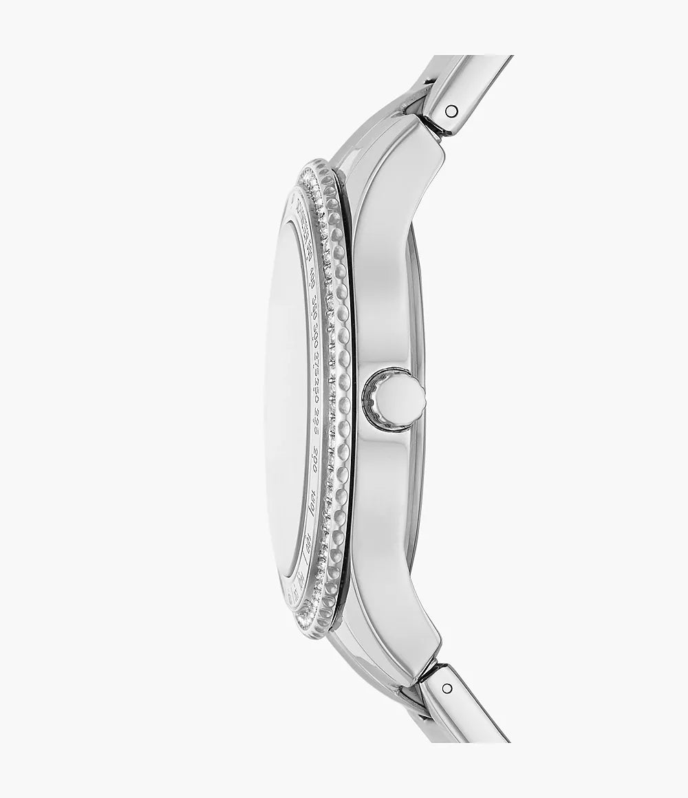 Reloj Fossil Stella Sport Mujer Correa Acero Plateado - Vista lateral