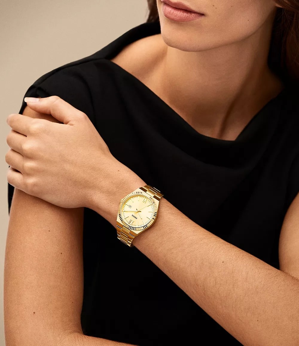 Reloj Fossil Scarlette Mujer Pulsera Acero Dorado - Vista trasera