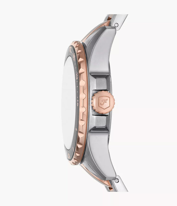 Fossil Reloj Blue Dive de dama pulsera de metal 36 mm - Vista lateral
