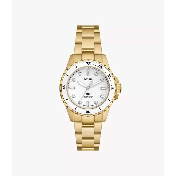 Reloj Fossil Dive Mujer Acero Inoxidable Dorado - Reloj original en Guatemala