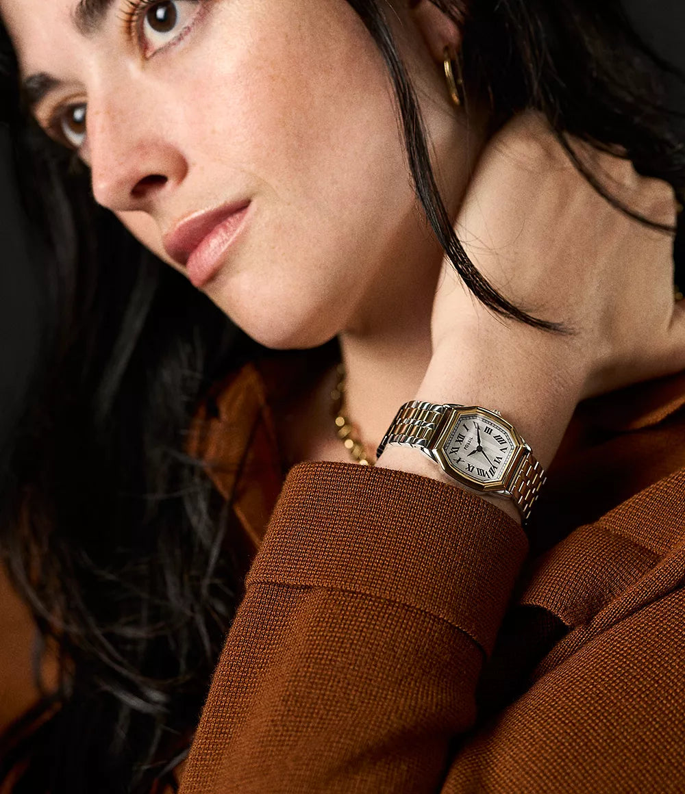 Reloj Fossil Harlow Mujer Acero Bicolor Dorado - Vista 5
