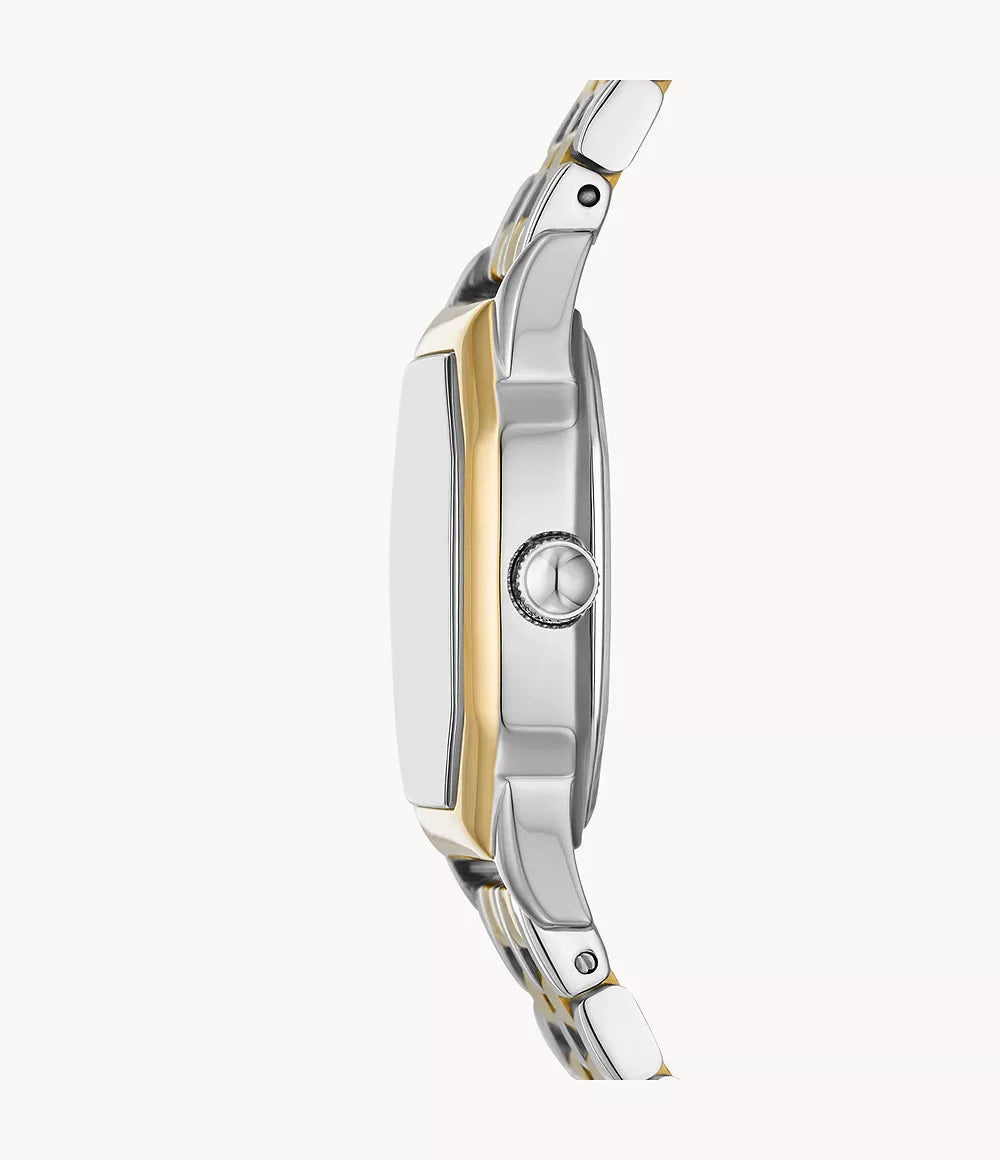 Reloj Fossil Harlow Mujer Acero Bicolor Dorado - Detalle de esfera