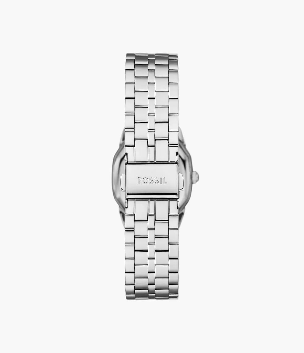 Reloj Fossil Harlow Mujer Acero Plateado Crema - Detalle de esfera