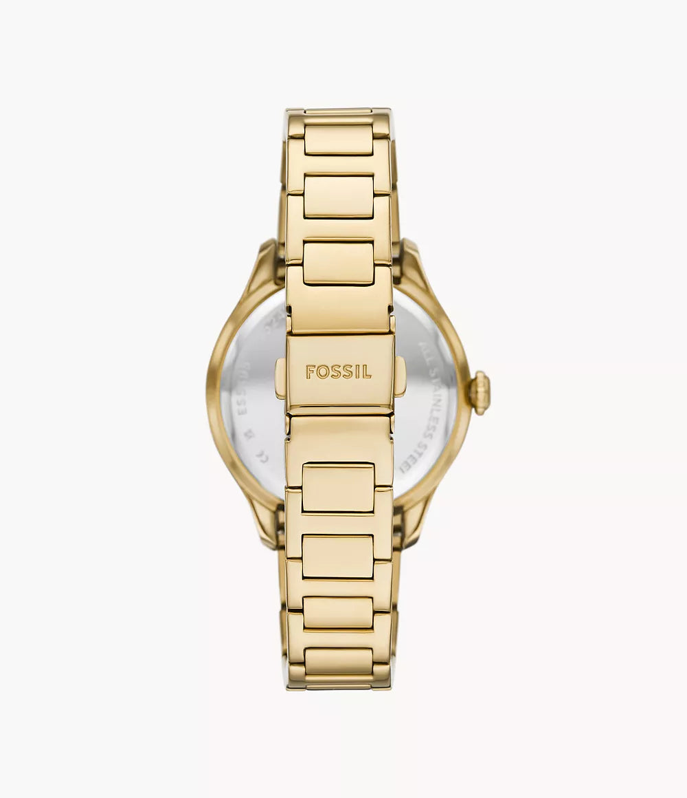 Reloj Fossil Gilmore Mujer Metal Dorado Esfera - Detalle de esfera