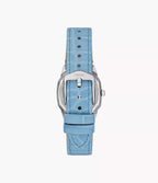 Reloj Fossil Harlow Mujer Correa Piel Azul Cielo - Detalle de esfera