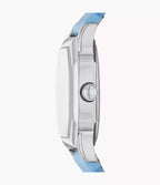 Reloj Fossil Harlow Mujer Correa Piel Azul Cielo - Vista lateral