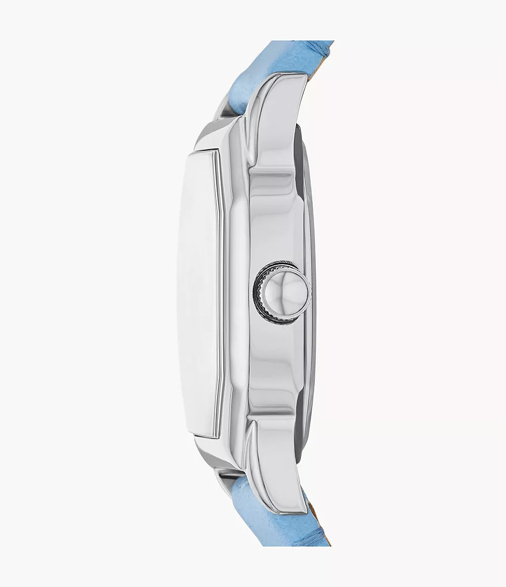 Reloj Fossil Harlow Mujer Correa Piel Azul Cielo - Vista lateral