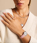Reloj Fossil Harlow Mujer Correa Cuero Rosado - Vista trasera