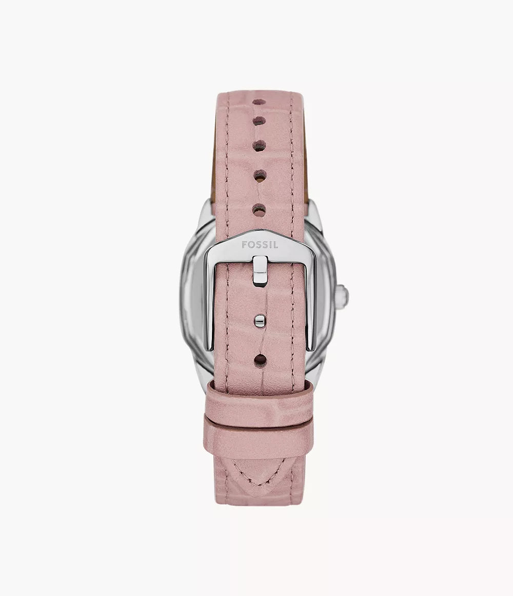 Reloj Fossil Harlow Mujer Correa Cuero Rosado - Detalle de esfera