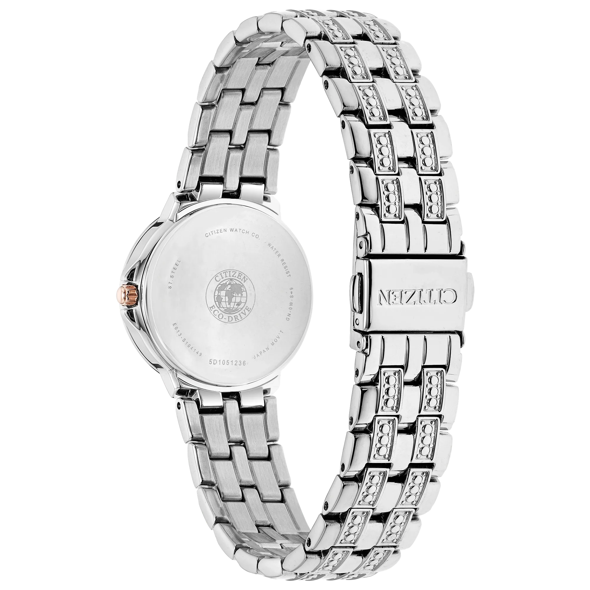 58A Reloj Citizen  Silhouette de mujer correa de metal Eco-Drive - Vista lateral