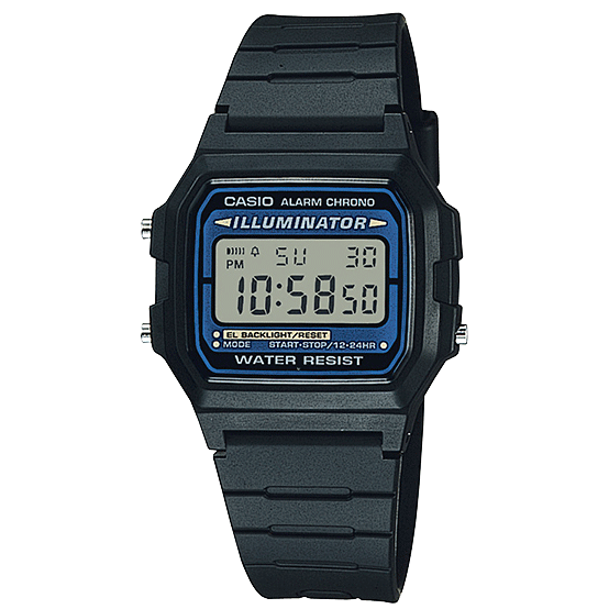 F-105W-1A Reloj Casio Unisex, Vintage Clásico Illuminator — original con garantía, La Relojería GT