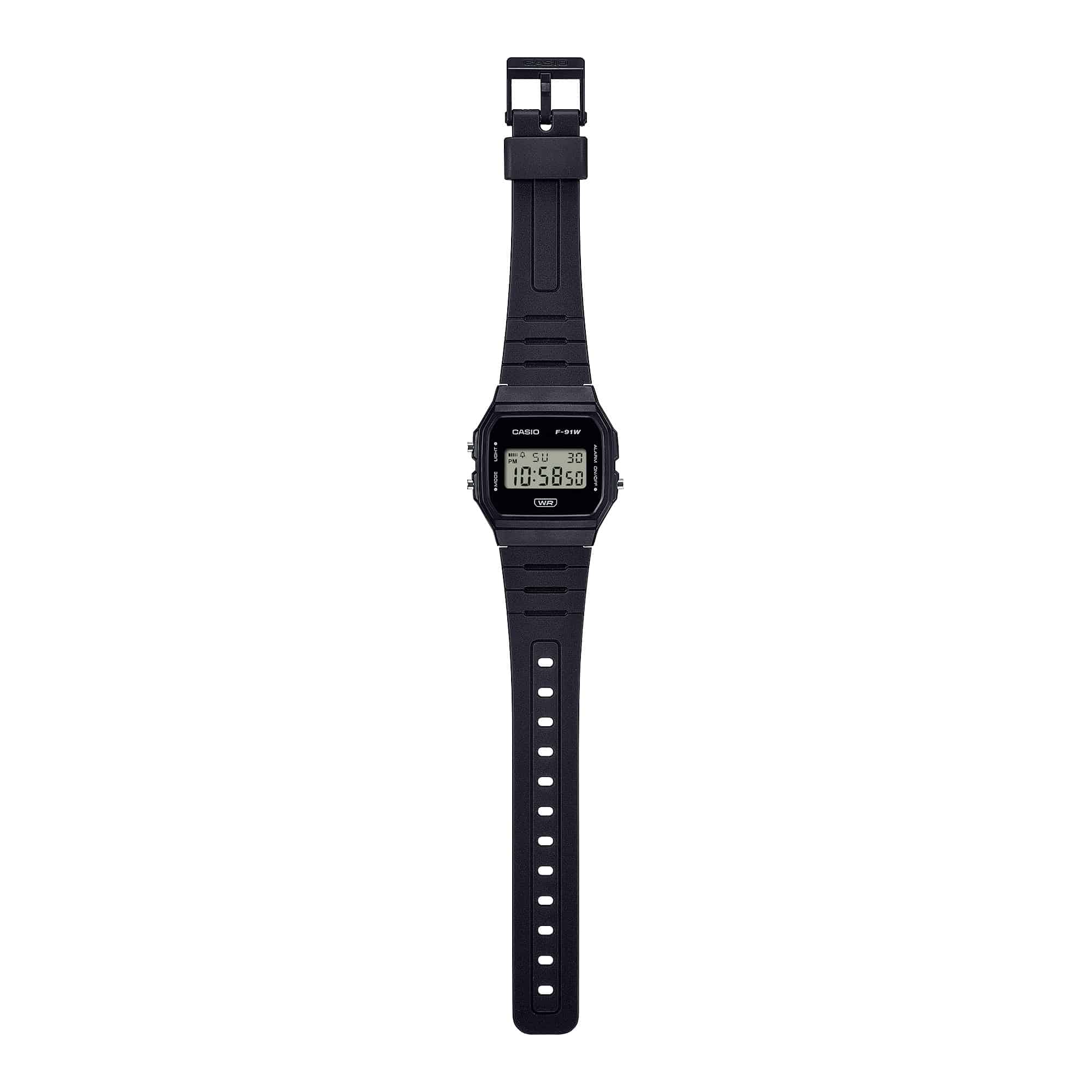 F-91WB Reloj Casio F-91W Unisex Resina Negro - Vista lateral
