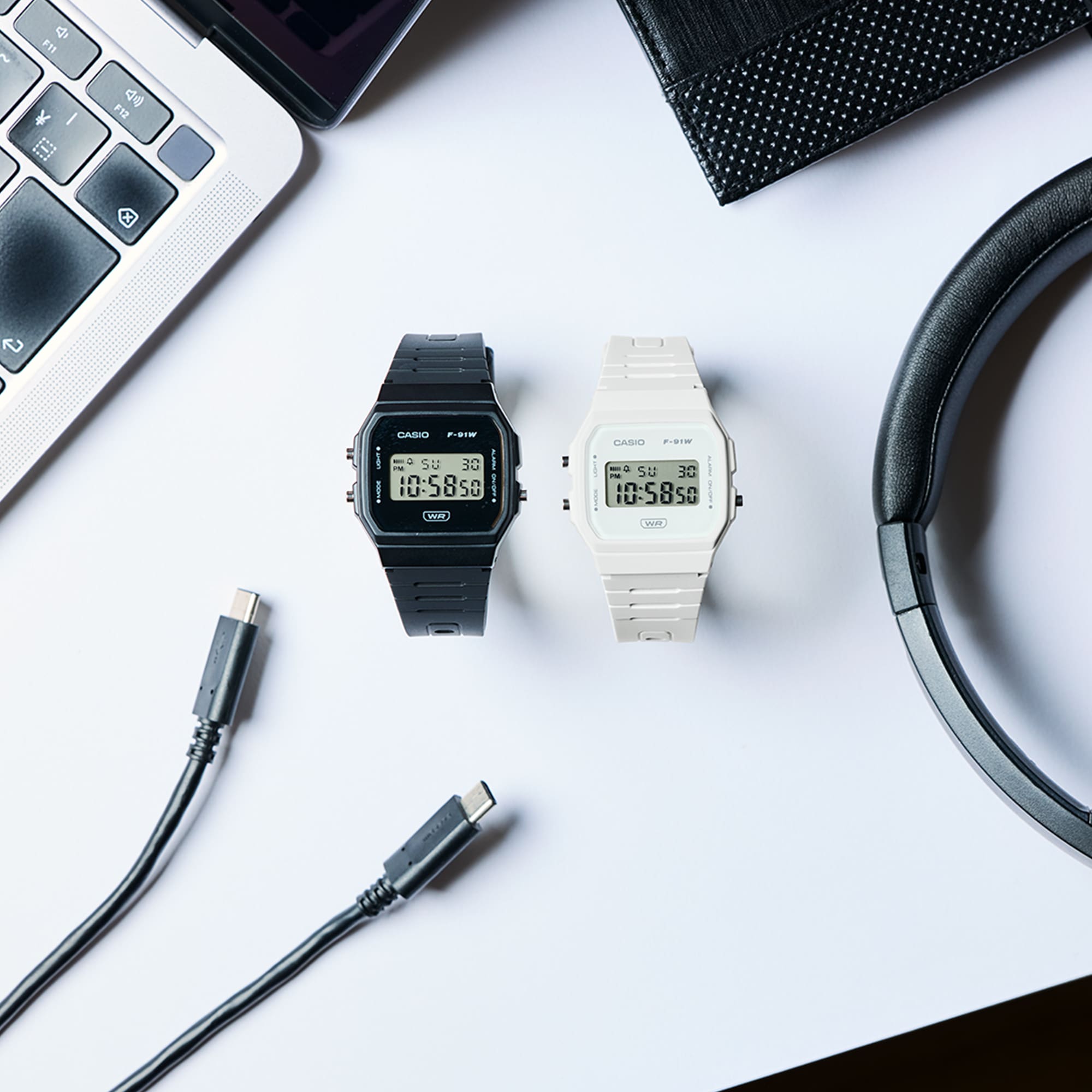 F-91WB Reloj Casio F-91W Unisex Resina Negro - Vista trasera
