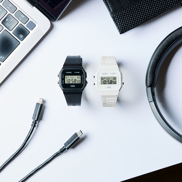 F-91WB-7ACF Reloj Casio hombre pulsera de caucho blanco digital