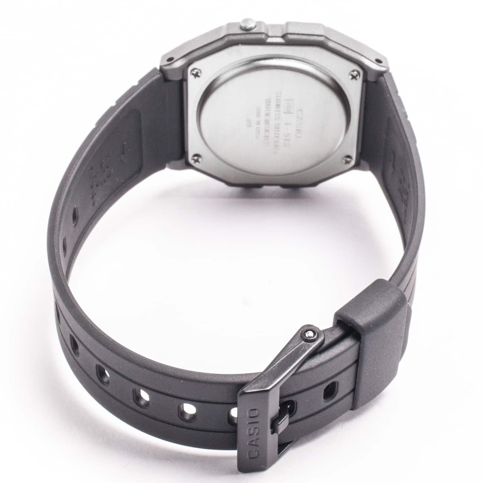 F-91WM Reloj Casio F-91W Hombre Correa de Resina Negra - Vista trasera