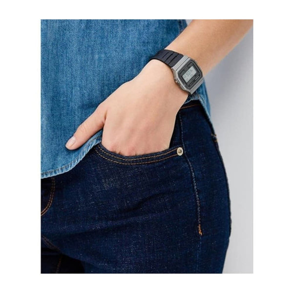 F-91WM Reloj Casio F-91W Hombre Correa de Resina Negra - Vista lateral