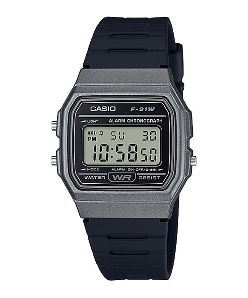 F-91WM Reloj Casio F-91W Hombre Correa de Resina Negra - Reloj original en Guatemala