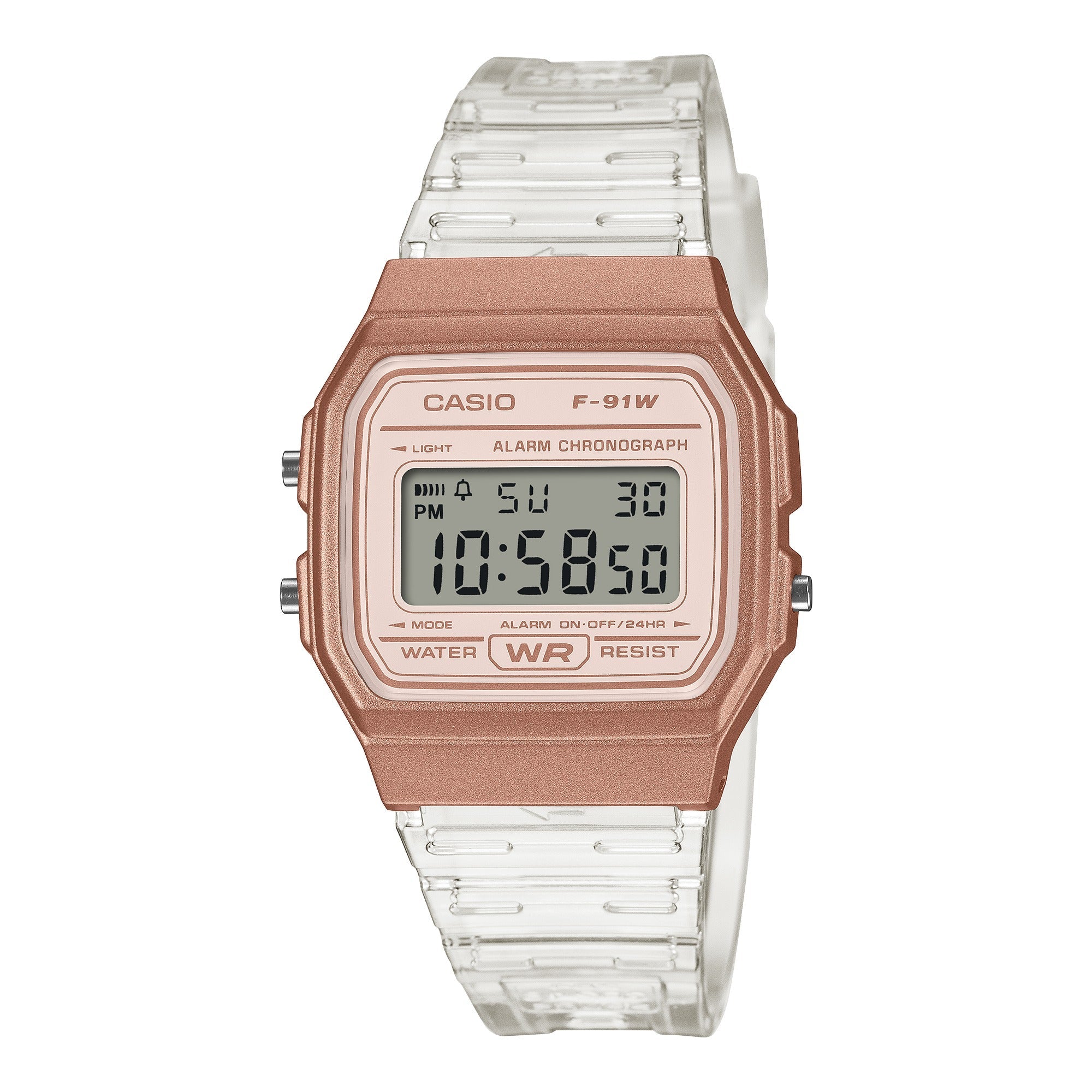 F-91WS-7A3 Reloj Casio unisex correa de caucho digital - Resina Blanco