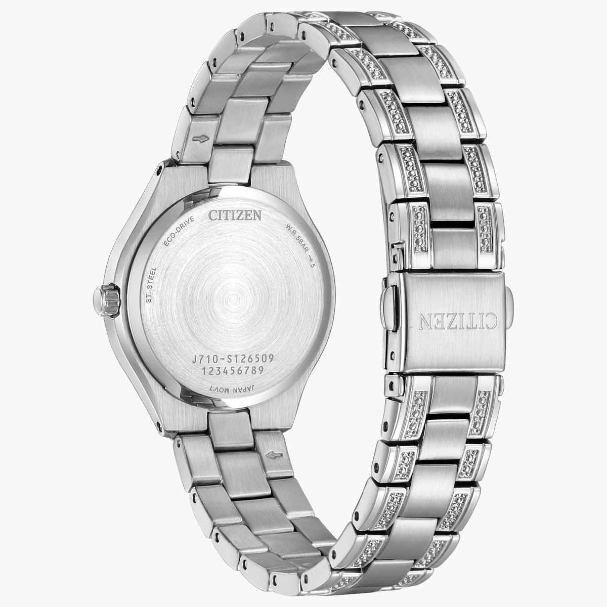 FE1230-51X Reloj Citizen Eco-Drive de dama correa de metal - Acero Inoxidable Plateado