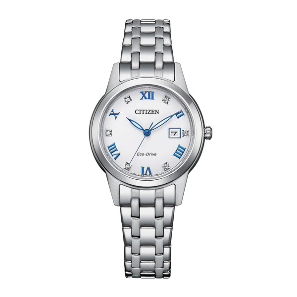FE1240-57A Reloj Citizen Eco-Drive de dama pulsera de metal - Acero Inoxidable Plateado