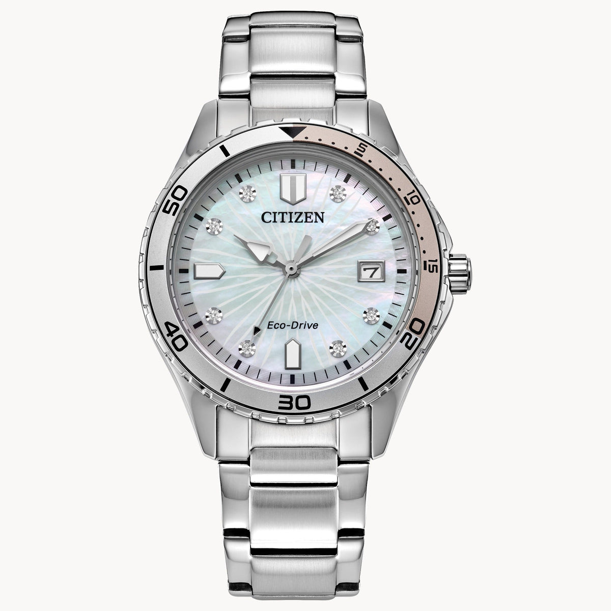 FE6170-88D Reloj Citizen Sport Casual de damam correa de metal - Acero Inoxidable Plateado