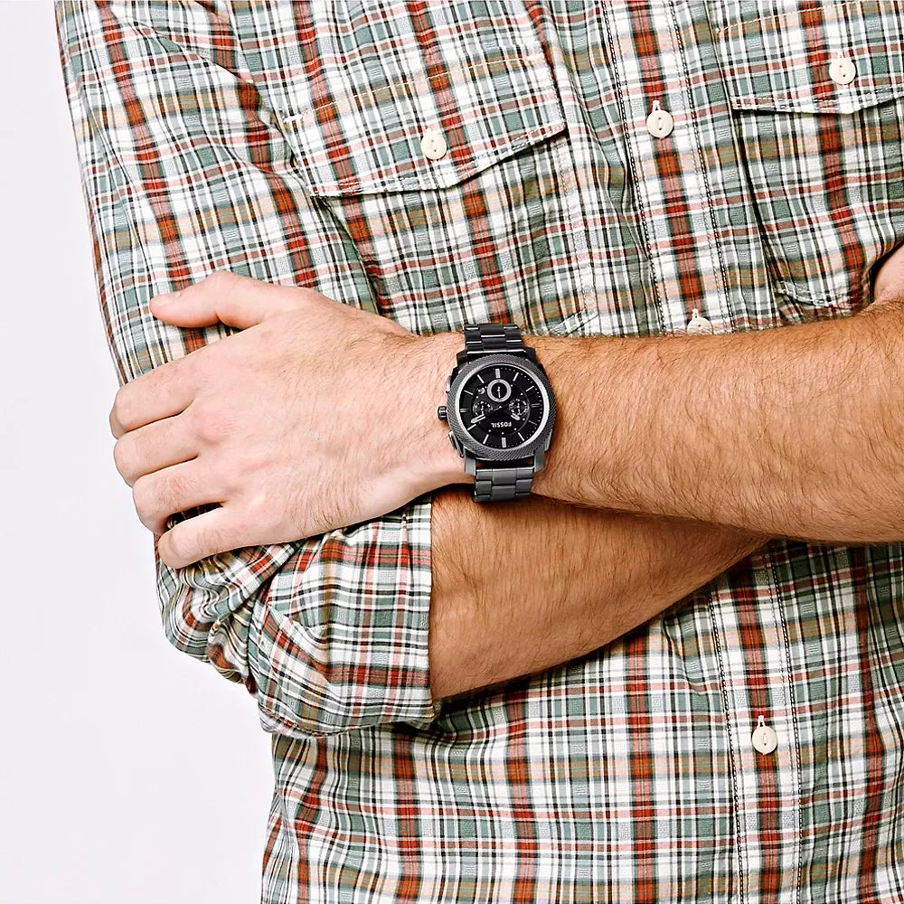 Reloj Fossil Machine Hombre Acero Inoxidable - Vista trasera