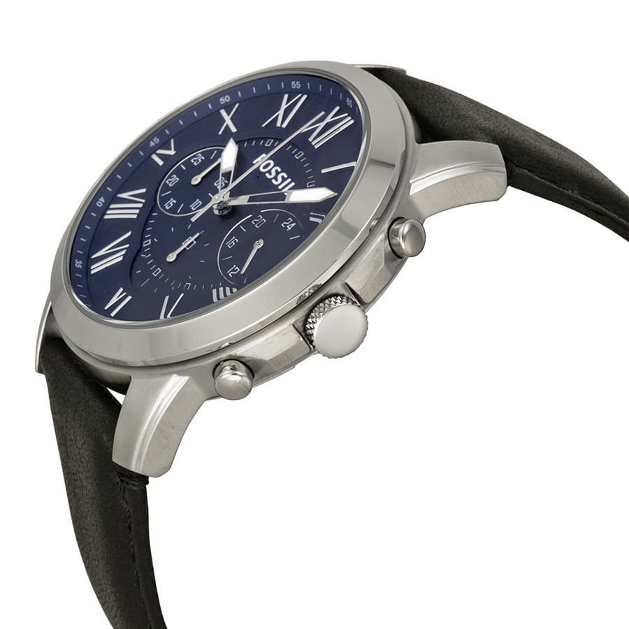 Reloj Fossil Grant Hombre Correa Cuero Negro Azul - Vista 5
