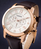 Reloj Fossil Grant Hombre Correa Cuero Marrón - Vista 5
