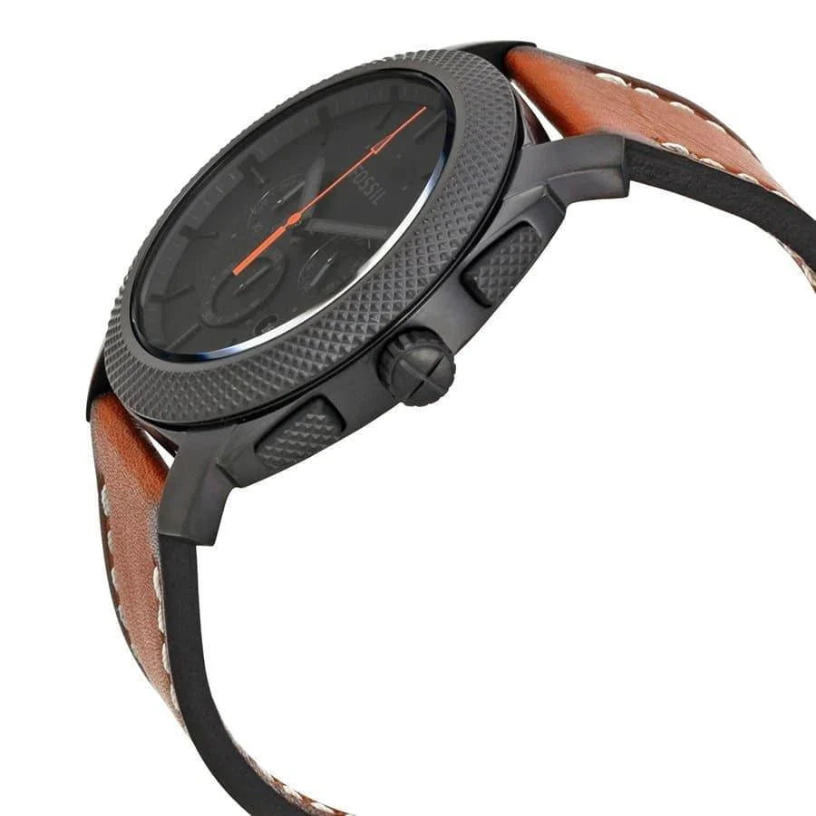 Reloj Fossil Machine Hombre Piel Marrón Negro - Vista trasera